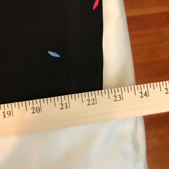 COLDWATER CREEK Cotton Cropped Embroidered Pants Black Capri Plus Size 16 - Picture 16 of 16